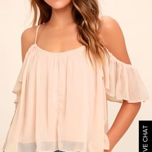 Lulus blush pink off the shoulder top